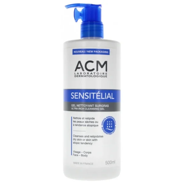 acm-sensitelial-gel-nettoyant-surgras-500ml Acm SensiteliaL Gel Nettoyant 500mL – Image 1