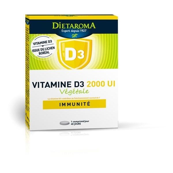 DIETAROMA VITAMINE D3 Végétale 2000UI | 40 comprimés