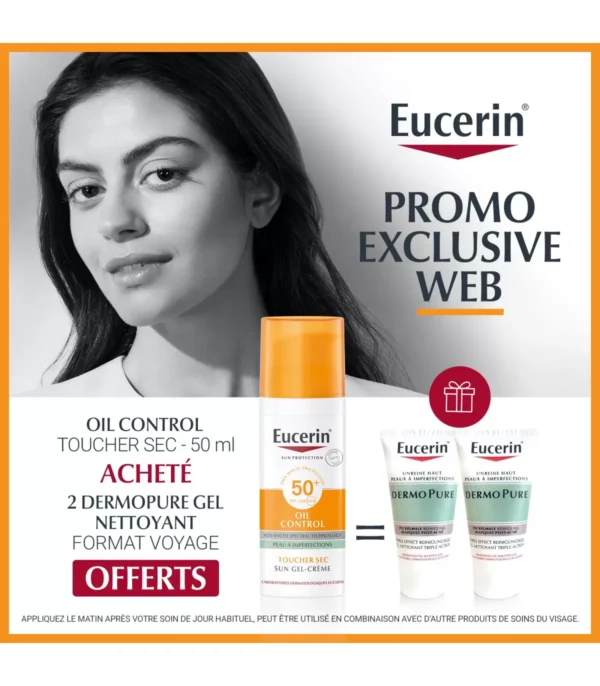 Eucerin écran huile Control 50ml+Huile control ECh+DermoPure Ech pack – Image 1